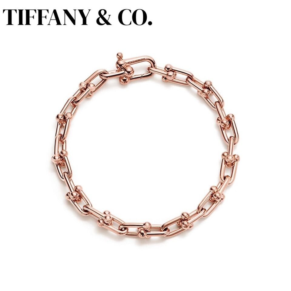 Tiffany HardWear Series Chains Bracelets U-shaped With Rose Gold