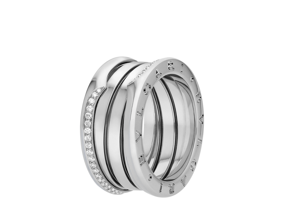 BVLGARI B. Zero1 series rings With 925 Sterling Silver Half Diamond