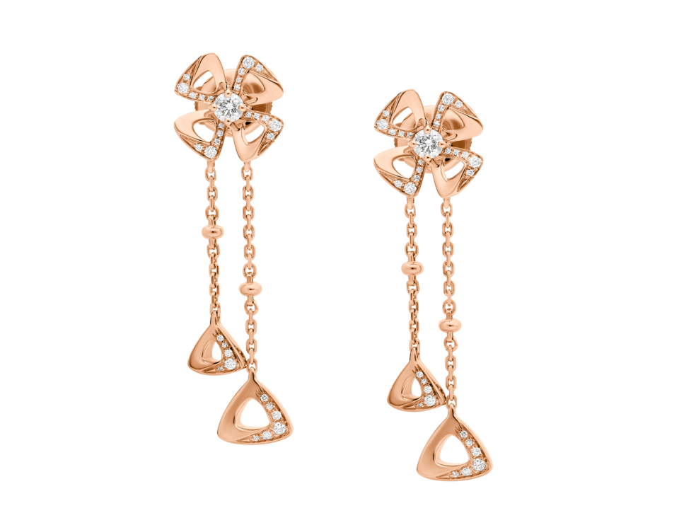 BVLGARI Fiorever series earrings with rose gold