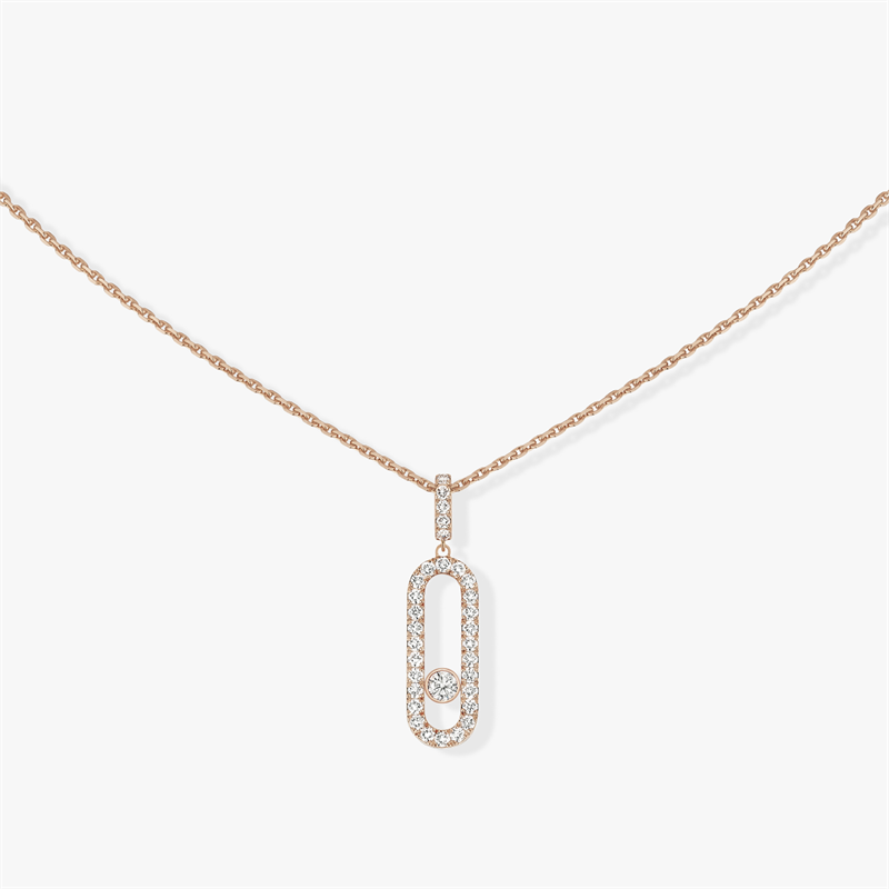 MESSIKA Move Uno Diamond Necklaces Inlay With Rose Gold