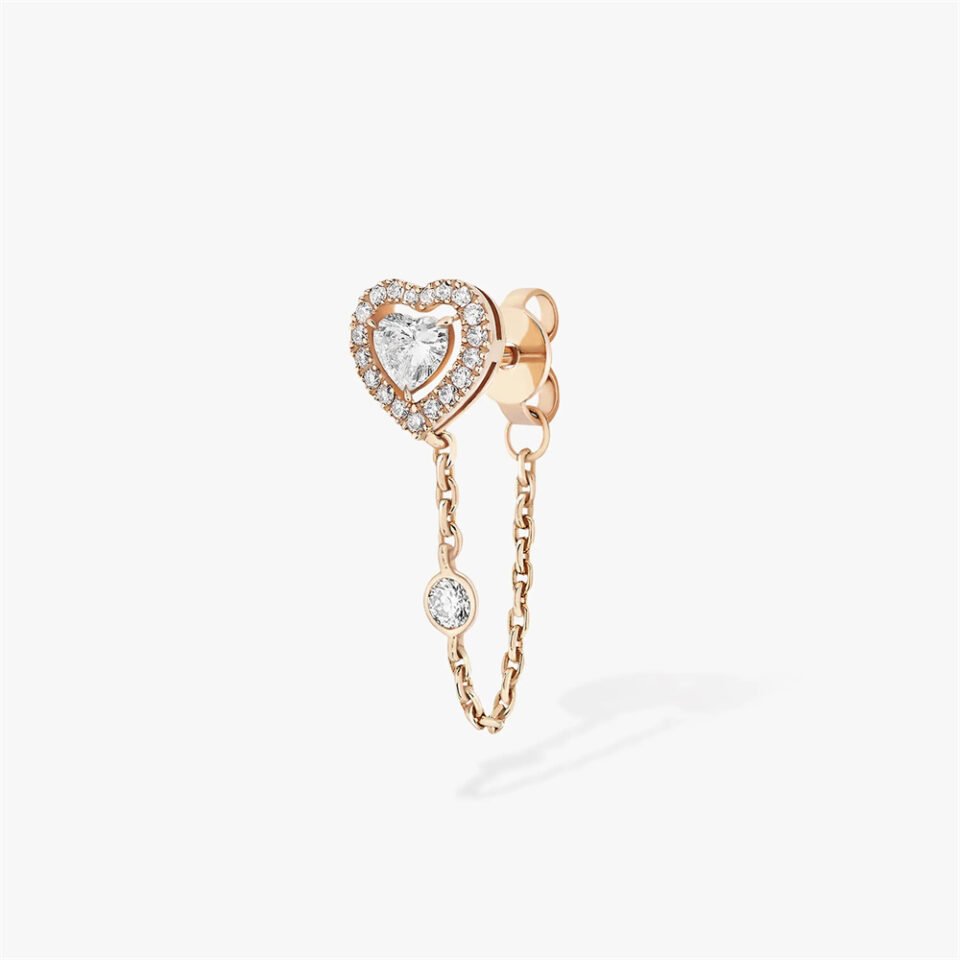 Messika JOY Heart-shaped Earrings With Rose Gold