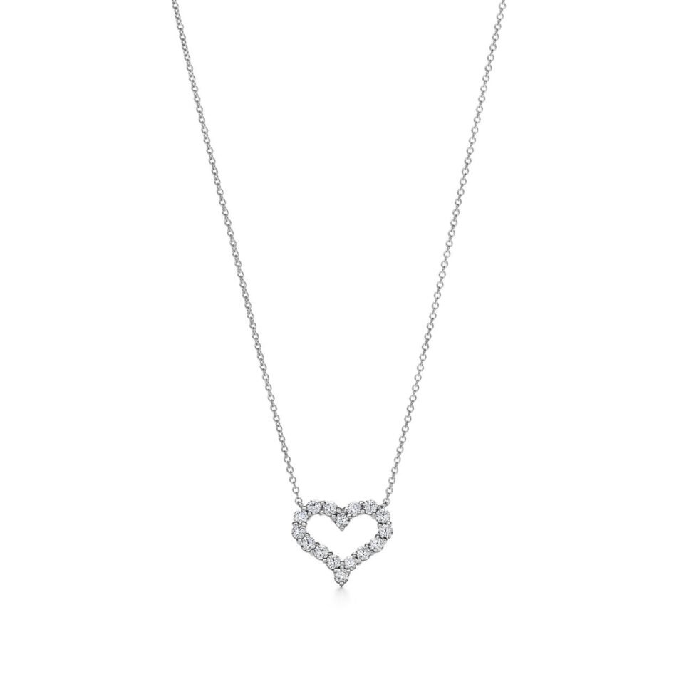 Tiffany heart-shaped diamond necklace made of pure silver S925