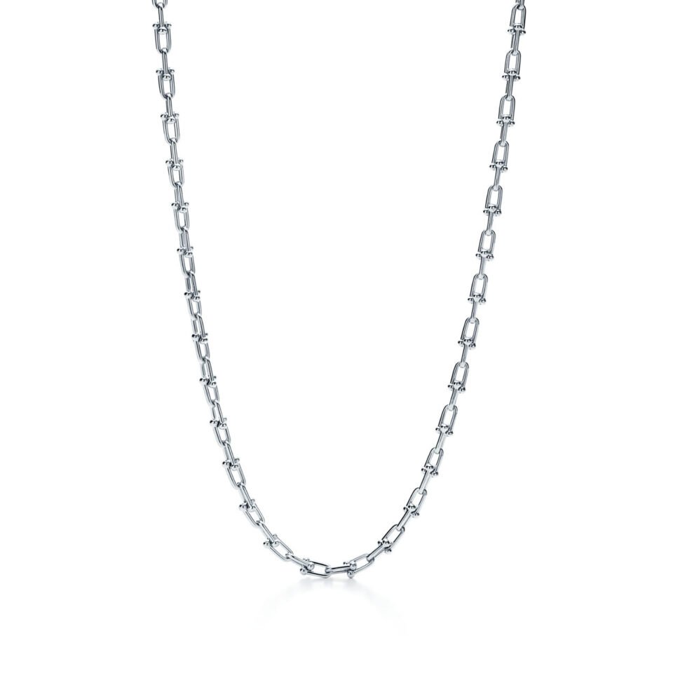 Tiffany HardWear series chain link necklace made of pure silver