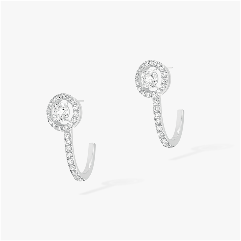 Messika Mini Round Diamond Earrings With 925 Sterling Silver
