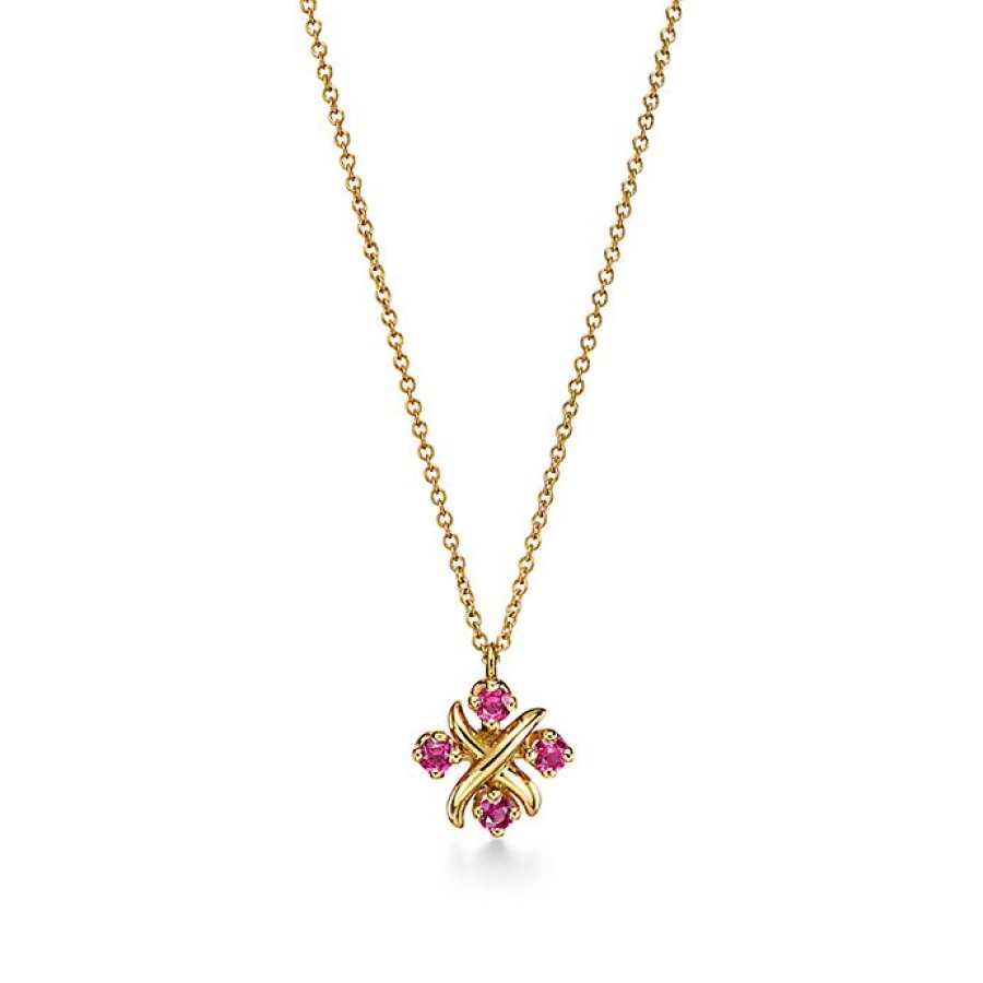 Tiffany Sixteen Stone Series Necklace Set with Ruby