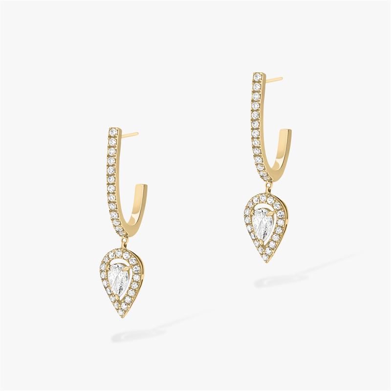 Messika Waterdrop Shaped Diamond Earrings With Gold