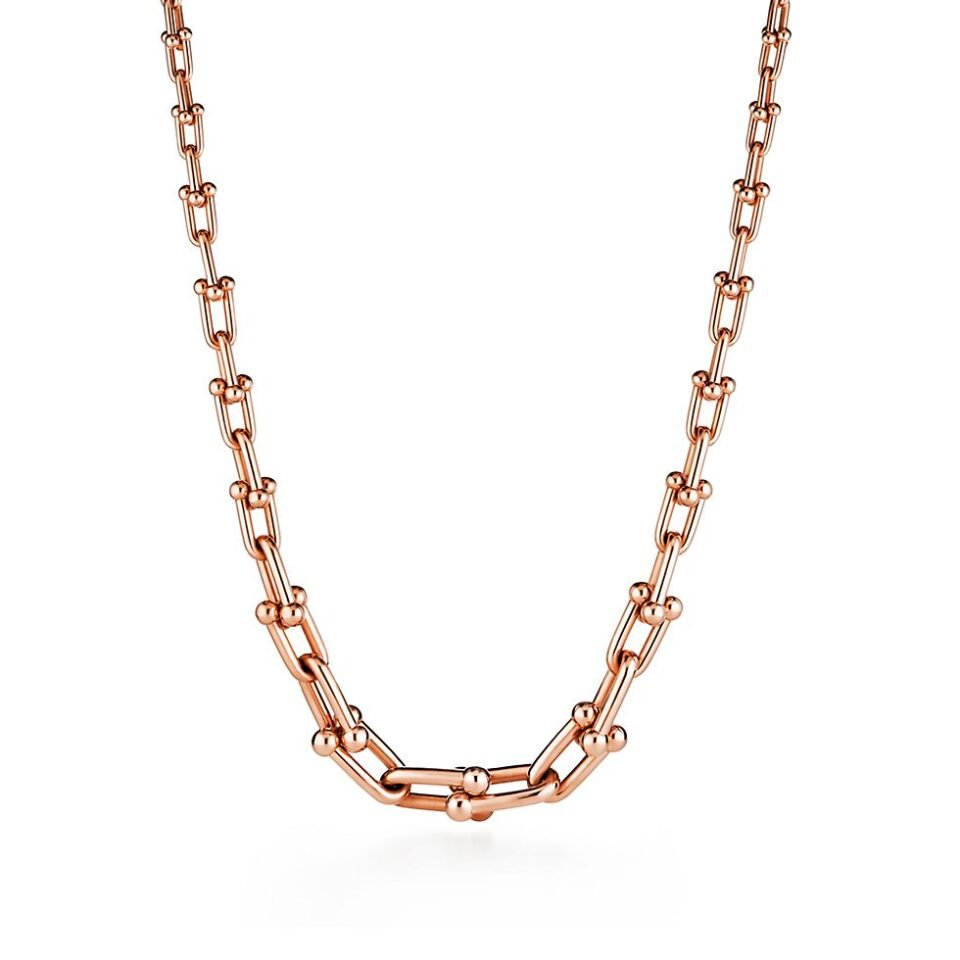 Tiffany HardWear series gradient chain necklace in rose gold
