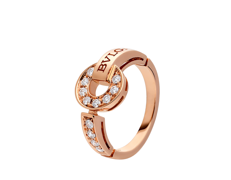 BVLGARI BVLGARI series rings Rose Gold with diamonds