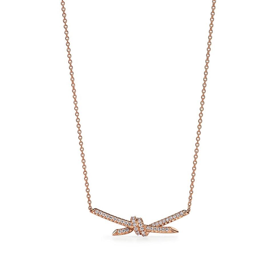 Tiffany Knot series necklace with rose gold and diamonds