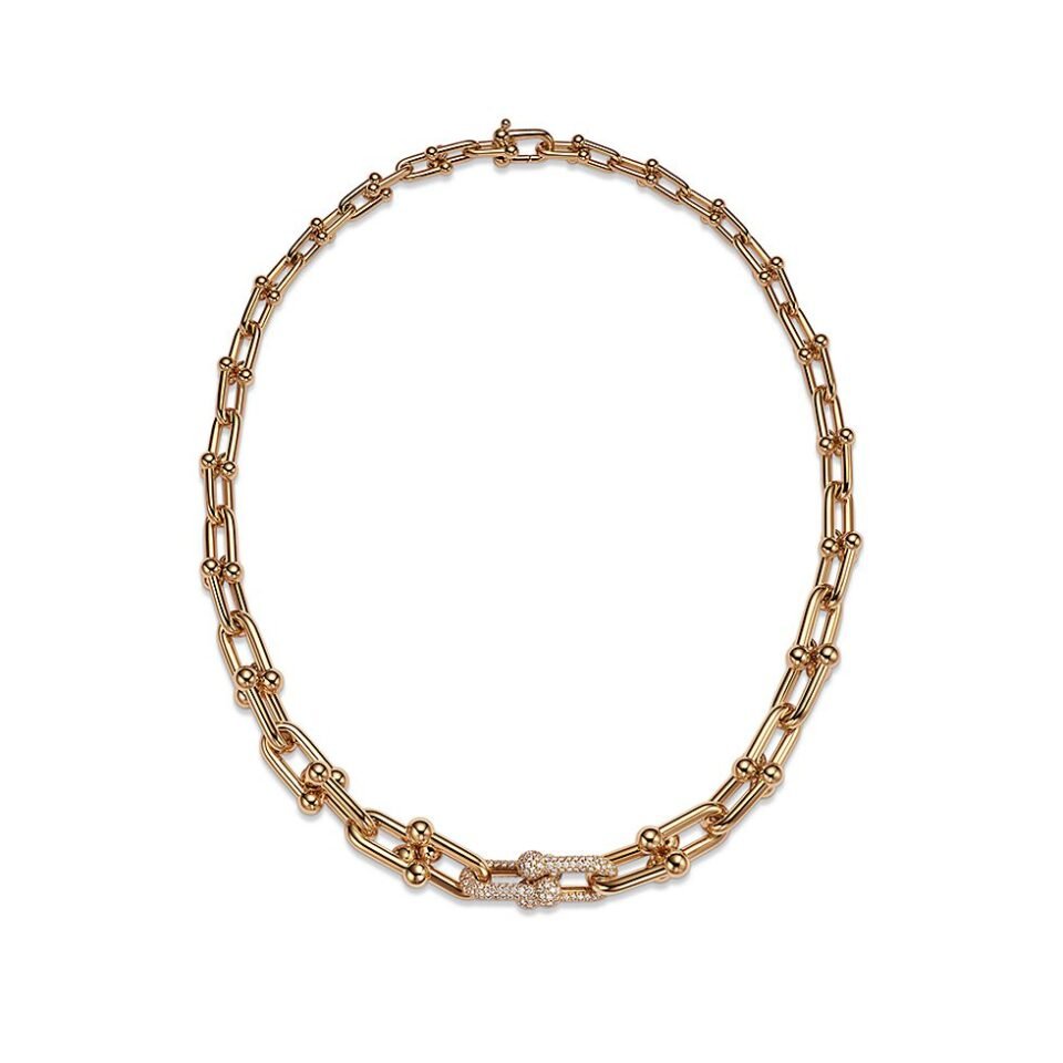 Tiffany HardWeaR gradient chain necklace with gold and diamond accents