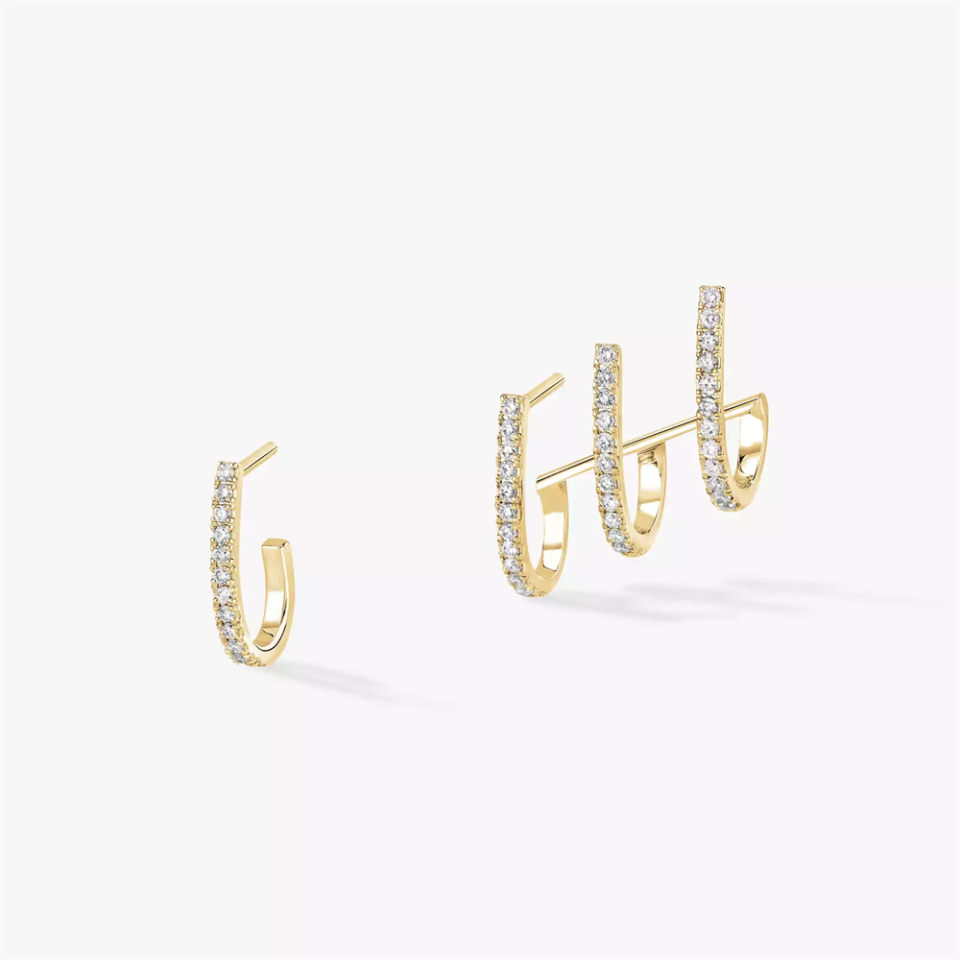 Messika Gatsby Diamond Multi Loop Earrings With Gold