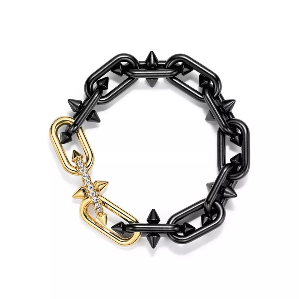 Tiffany Titan by Pharrell Williams Series Bracelet Black Gold with Diamonds