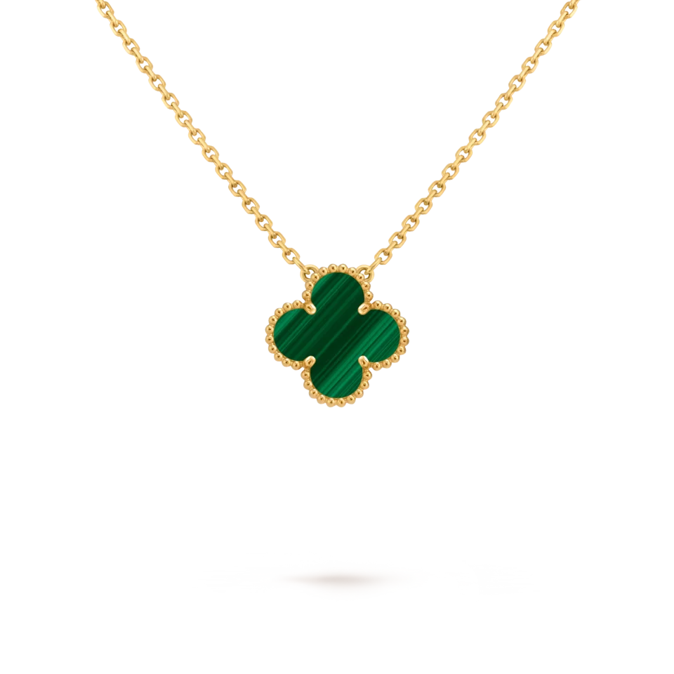 Van Cleef&Arpels Vintage Alhambra pendant in gold, peacock stone