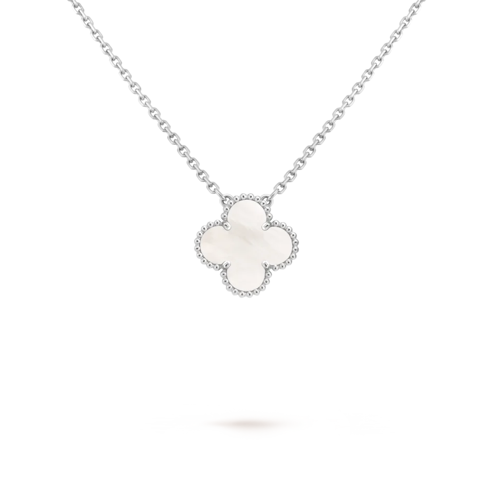 Van Cleef & Arpels Vintage Alhambra pendant necklace in pure silver S925 mother of pearl