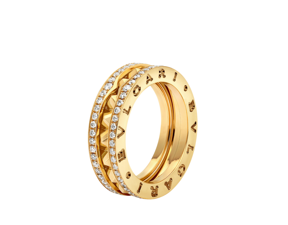 BVLGARI B. Zero1 Series Rings With Gold fully diamonds