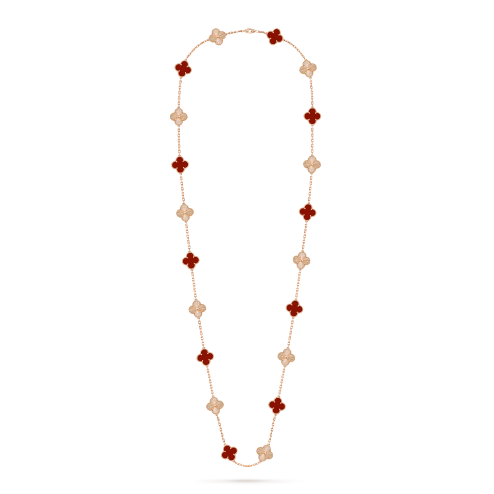 Van Cleef & Arpels Vintage Alhambra long necklace with 20 lucky four leaf patterns
