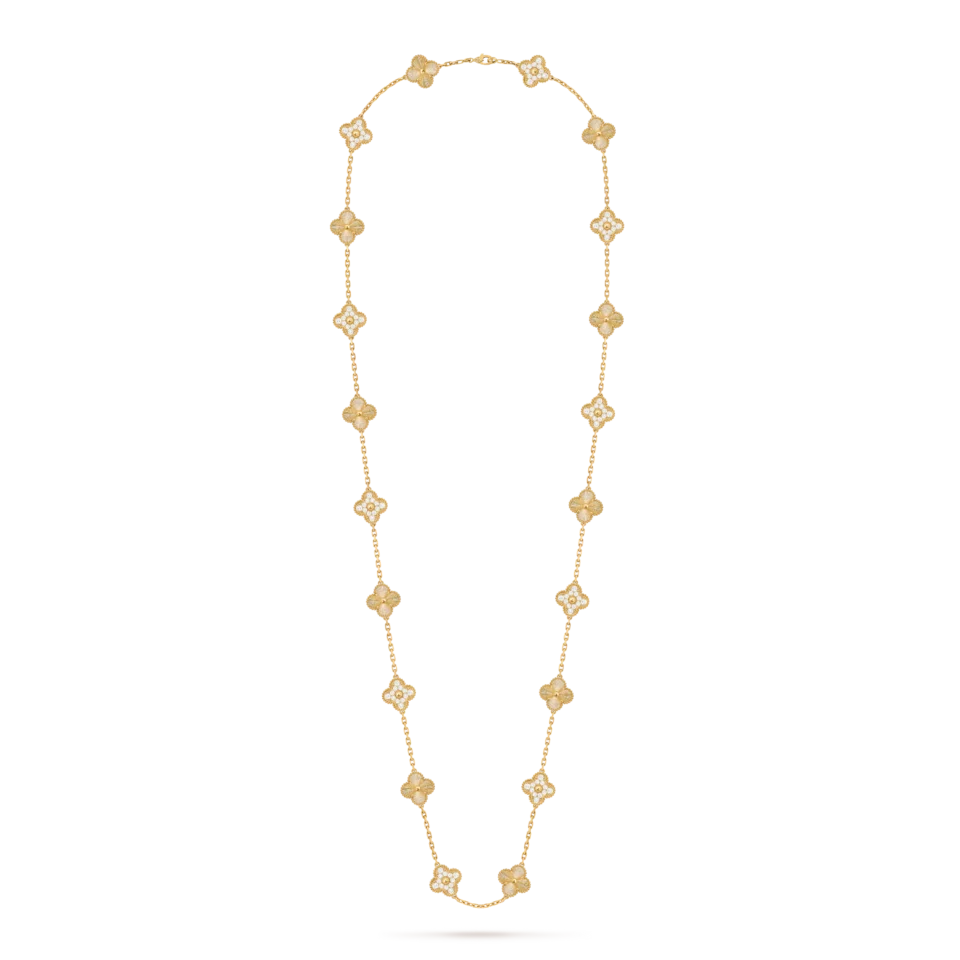 Van Cleef & Arpels Vintage Alhambra long necklace with 20 lucky four leaf patterns