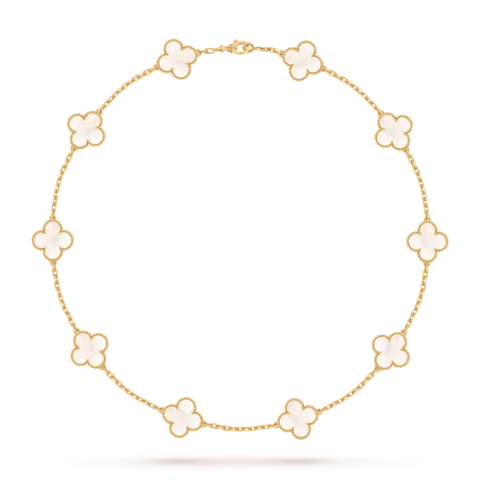 Van Cleef&Arpels Vintage Alhambra necklace with 10 four leaf lucky patterns