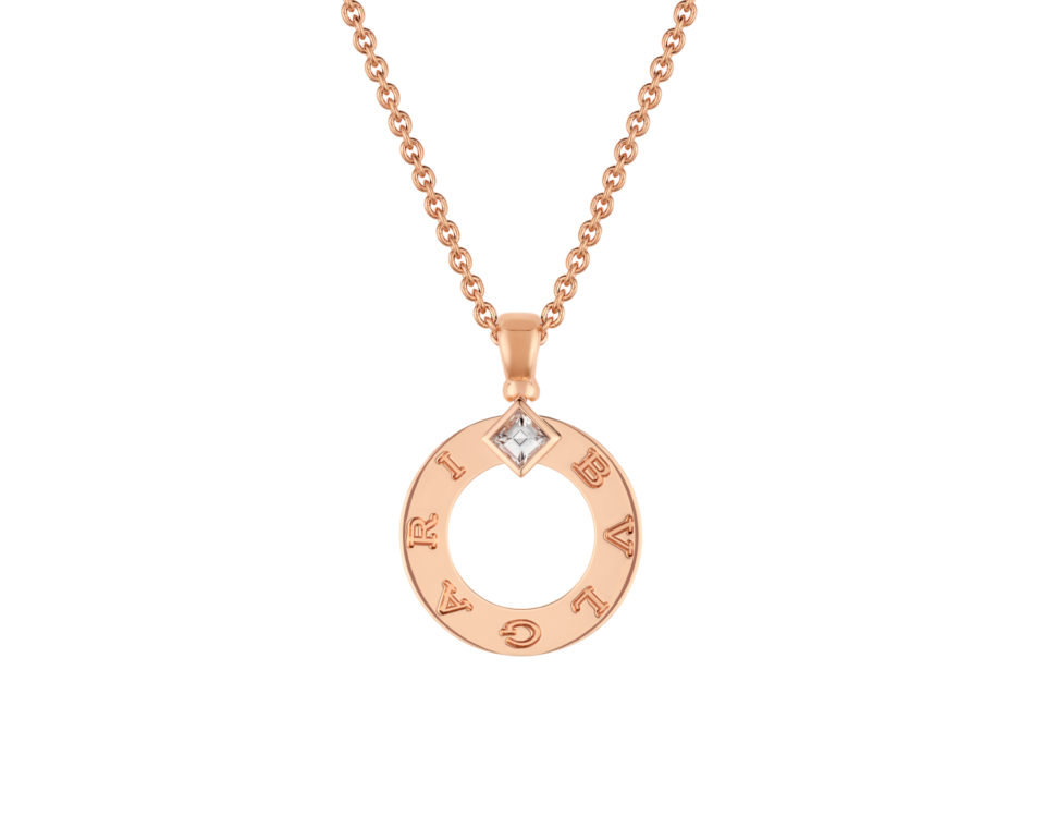 BVLGARI Necklaces Hollow Circle Necklace With Rose Gold