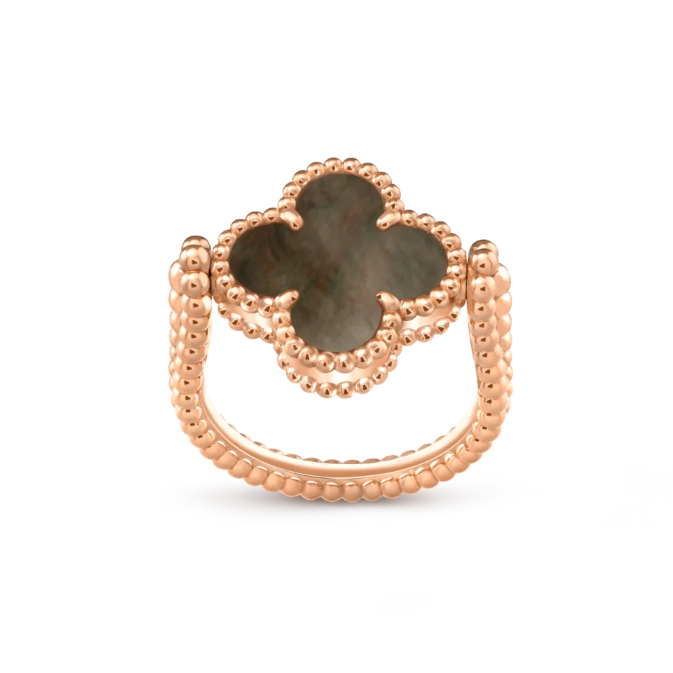 Van Cleef&Arpels Vintage Alhambra Flip Ring Rose Gold, Mother of Pearl