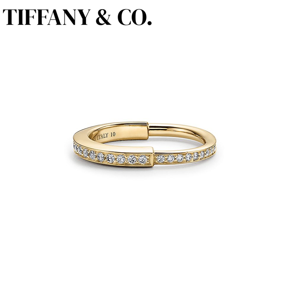 Tiffany Lock Series Rings 18K  Gold Full Diamond