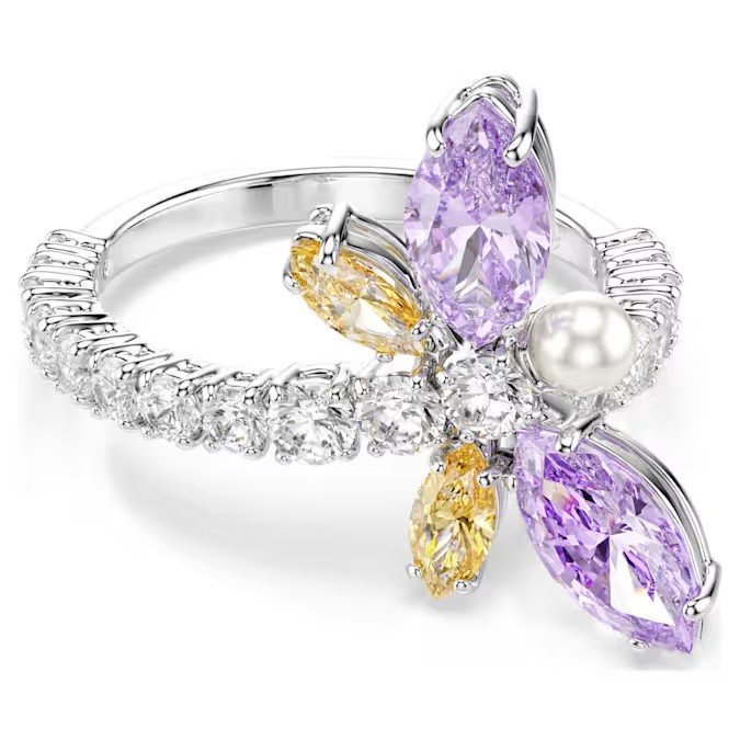 Swarovski Ariana Grande x Swarovski ring pattern mixed cut, dragonfly, color, pure silver S925