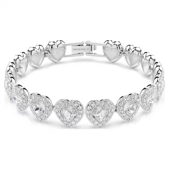 Swarovski Ariana Grande x Swarovski bracelet mixed cut, heart-shaped, white, sterling silver S925