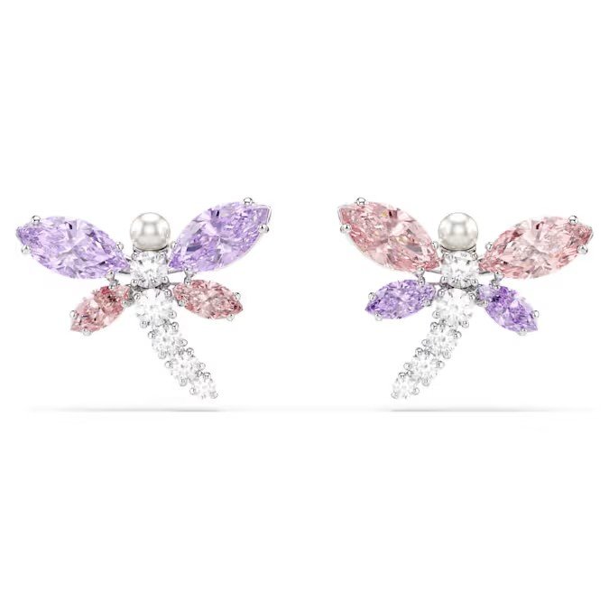 Swarovski Ariana Grande x Swarovski earrings mixed cut, dragonfly, shimmering, pure silver S925