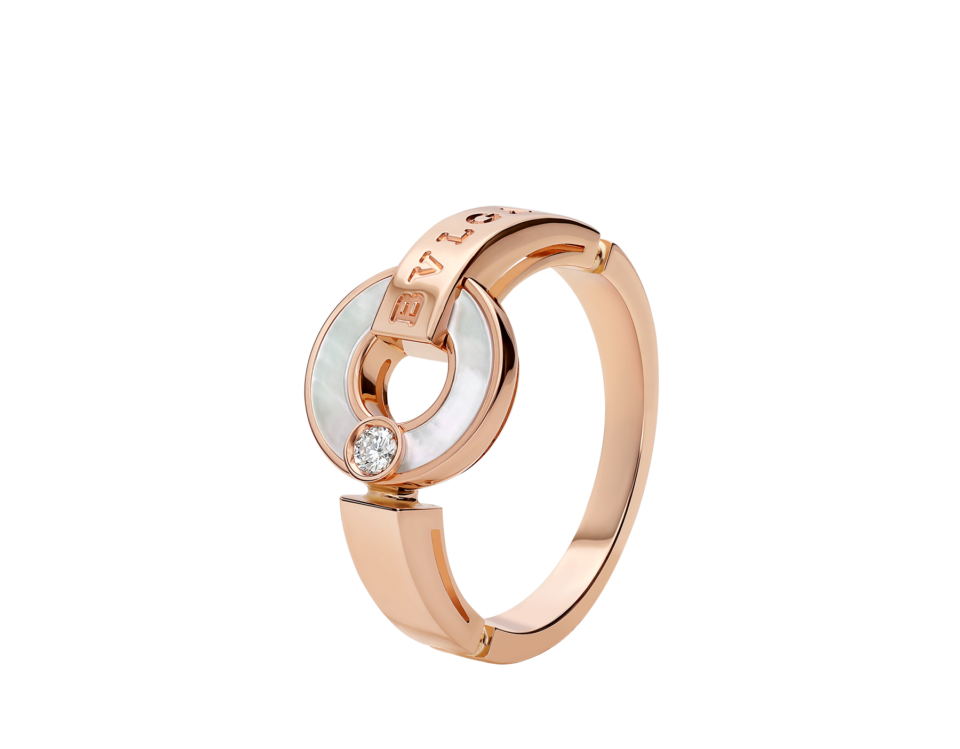 BVLGARI BVLGARI series rings 925 Sterling Silver with White shell