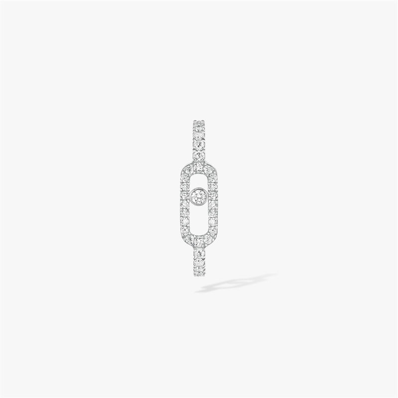 Messika Move Uno Diamond Studded Single-sided Earrings With 925 Sterling Silver