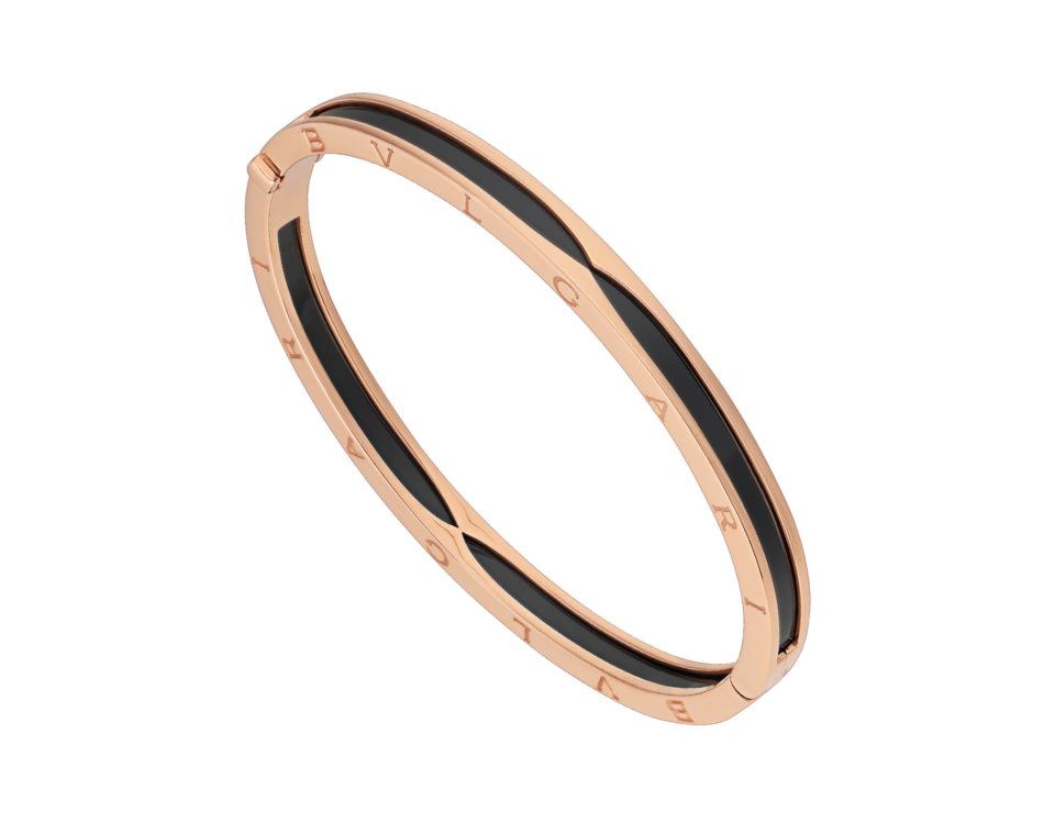 BVLGARI B. Zero1 Series Bangles Black With 925 Sterling Silver