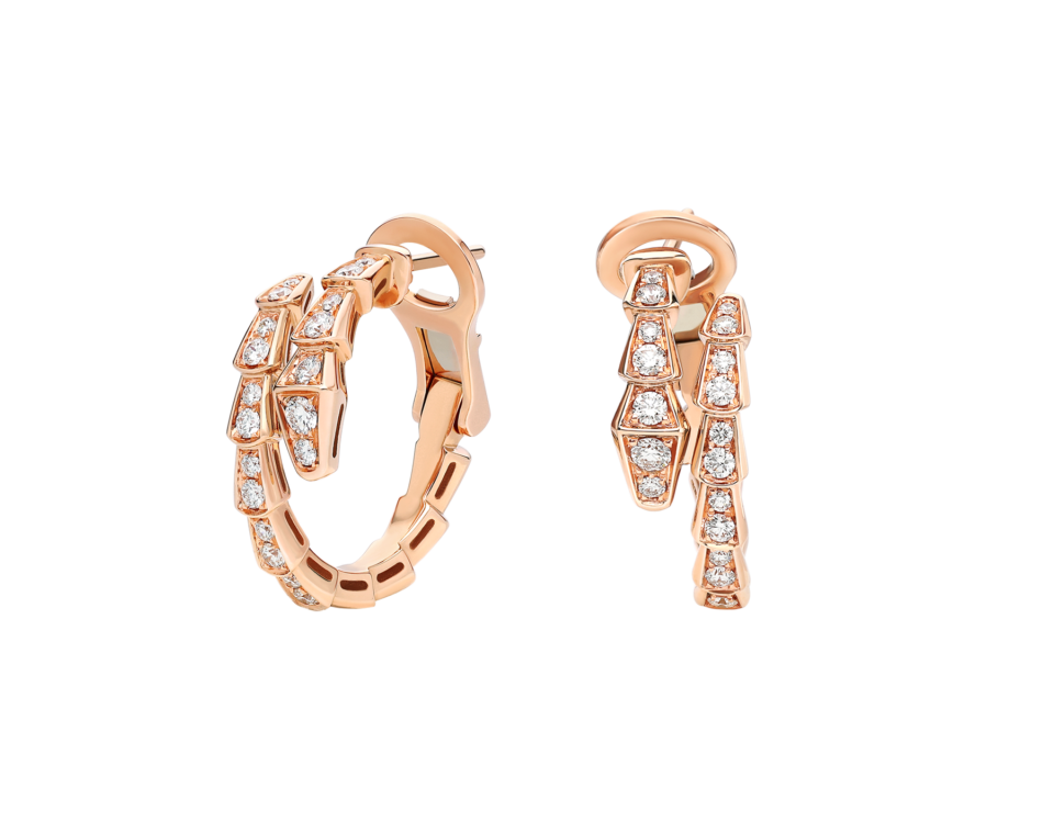 BVLGARI Serpenti Viper series earrings with Rose gold