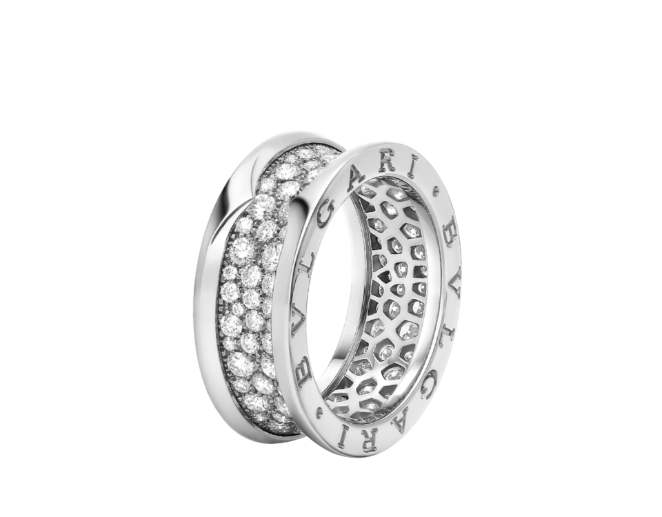 BVLGARI B.zero1 series Rings 925 Silver with Full Diamonds