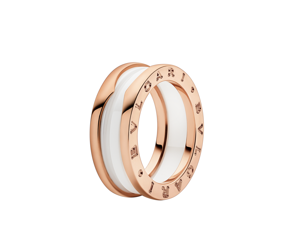 BVLGARI B. Zero1 series rings With White ceramic