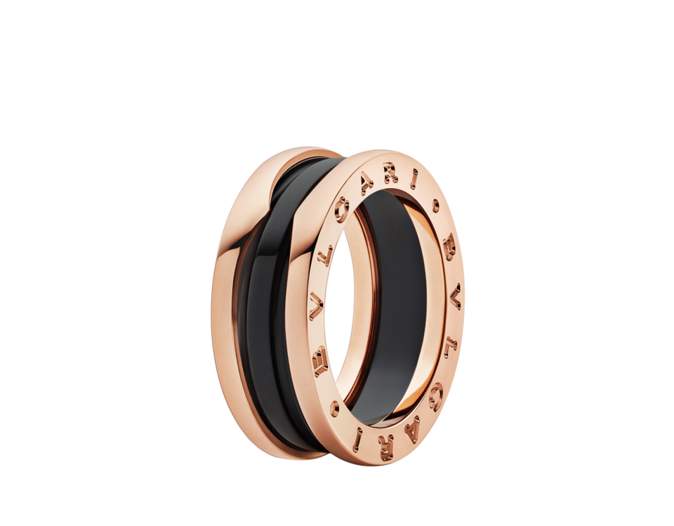 BVLGARI B. Zero1 series rings With black ceramic