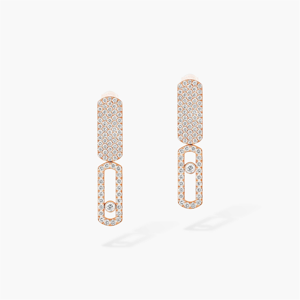 Messika Imperial Move Diamond Earrings With Rose Gold