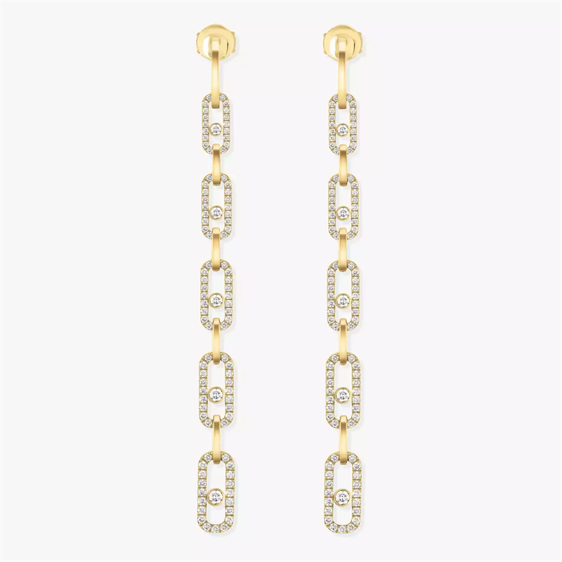 Messika Move Link Multi Loop Earrings With Gold