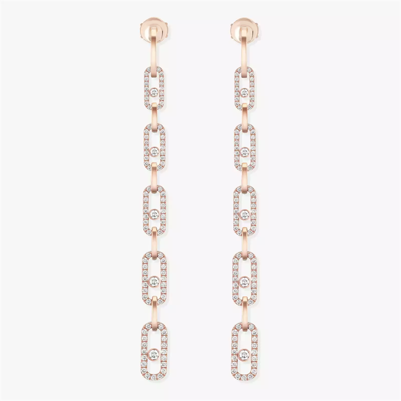 Messika Move Link Multi Loop Earrings With Rose Gold