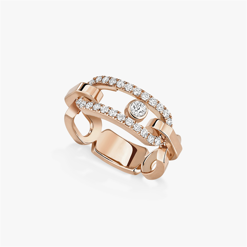 MESSIKA Move Link Rings Moving Diamond With Rose Gold