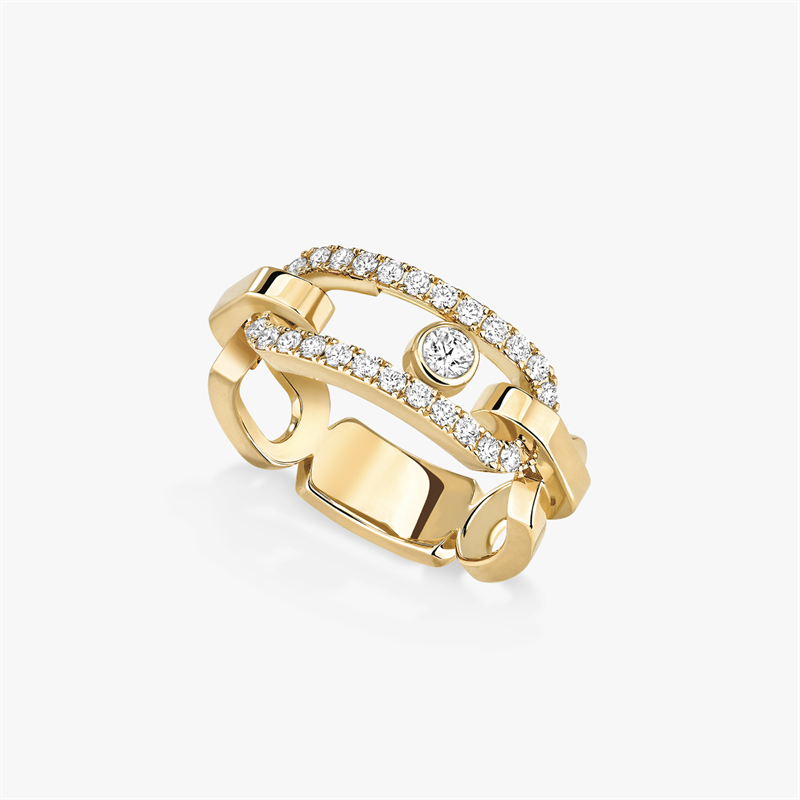 MESSIKA Move Link Rings Moving Diamond With Gold