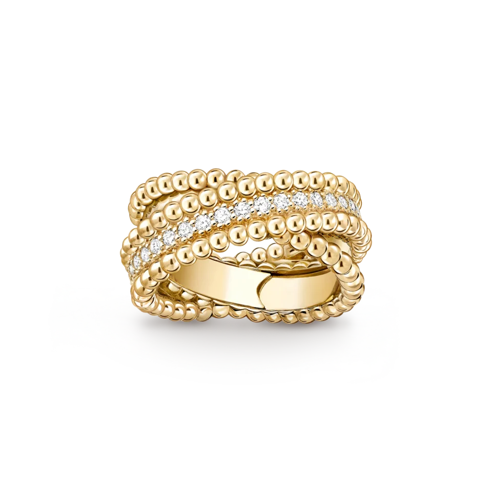 Van Cleef&Arpels Perl é e diamonds duo ring in gold