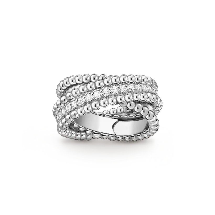 Van Cleef&Arpels Perl é e diamonds duo ring pure silver S925