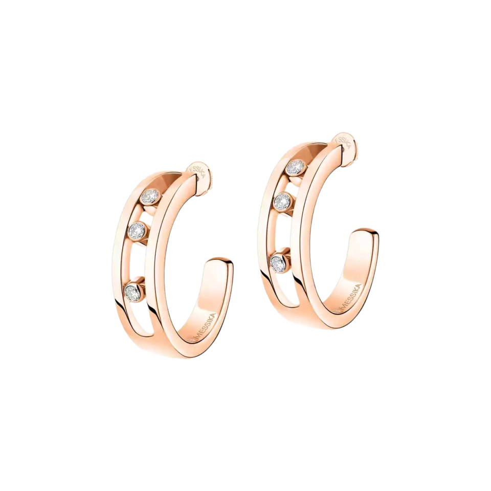 Messika Move Circle Earrings With Rose Gold