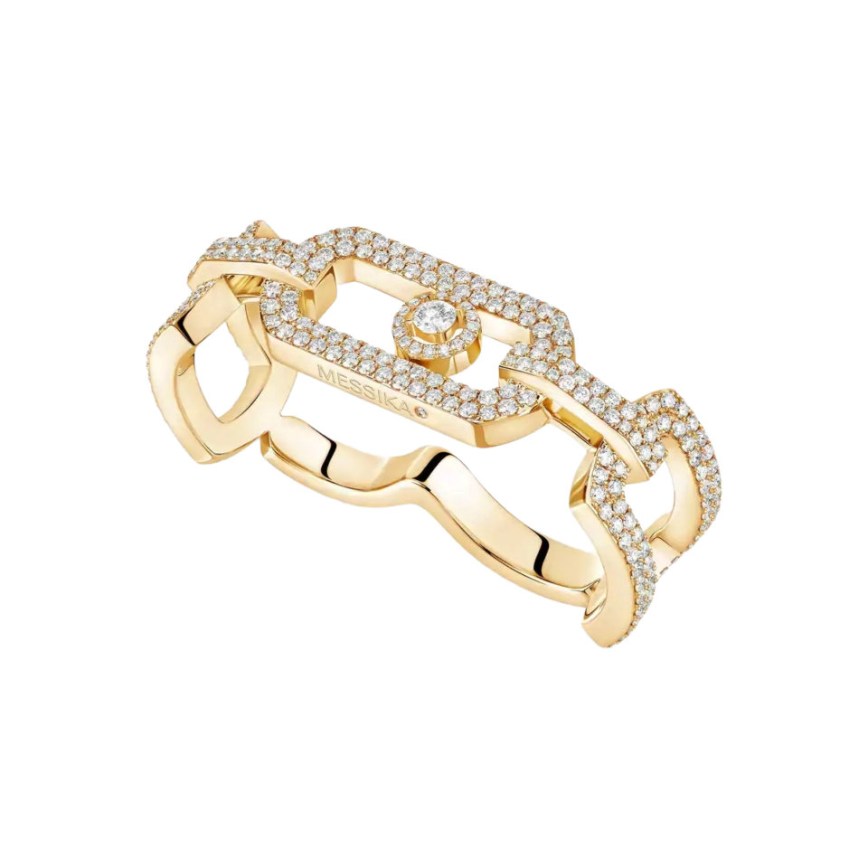 MESSIKA So Move Diamond Studded Two Finger Rings With Gold