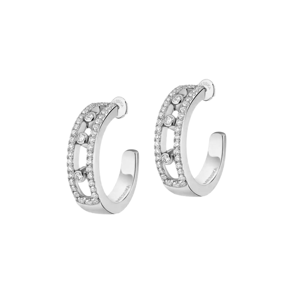 Messika Move Diamond Studded Circle Eearrings With 925 Sterling Silver