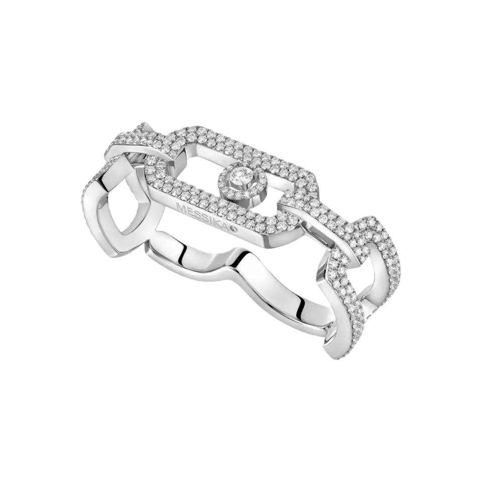MESSIKA So Move Diamond Studded Two Finger Rings