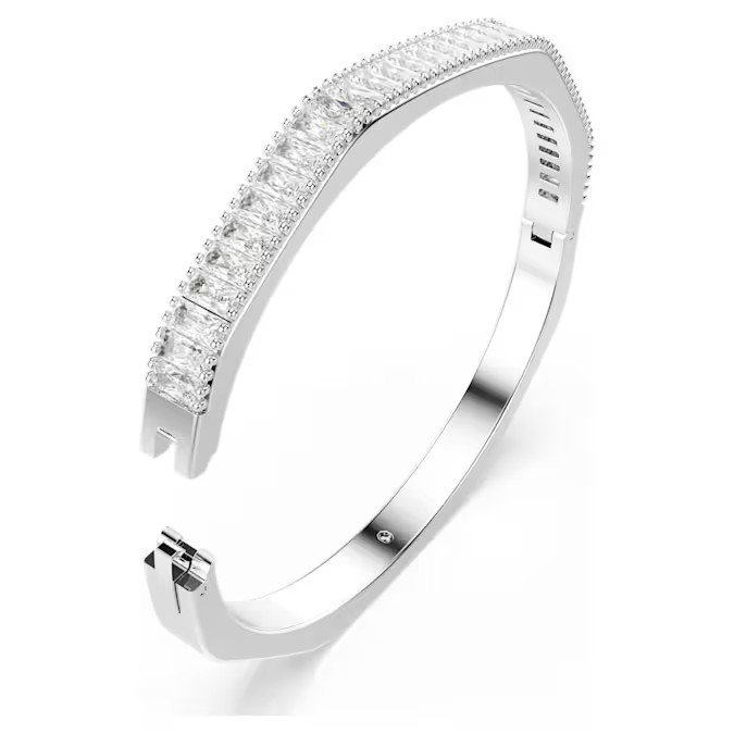 Swarovski Matrix bracelet rectangular cut, octagonal, white, pure silver S925