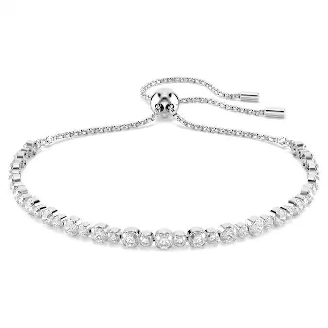 Swarovski Matrix Tennis bracelet with mixed circular cut, white, sterling silver S925