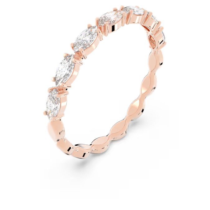 Swarovski Matrix Vittore ring with olive cut, white, rose gold finish