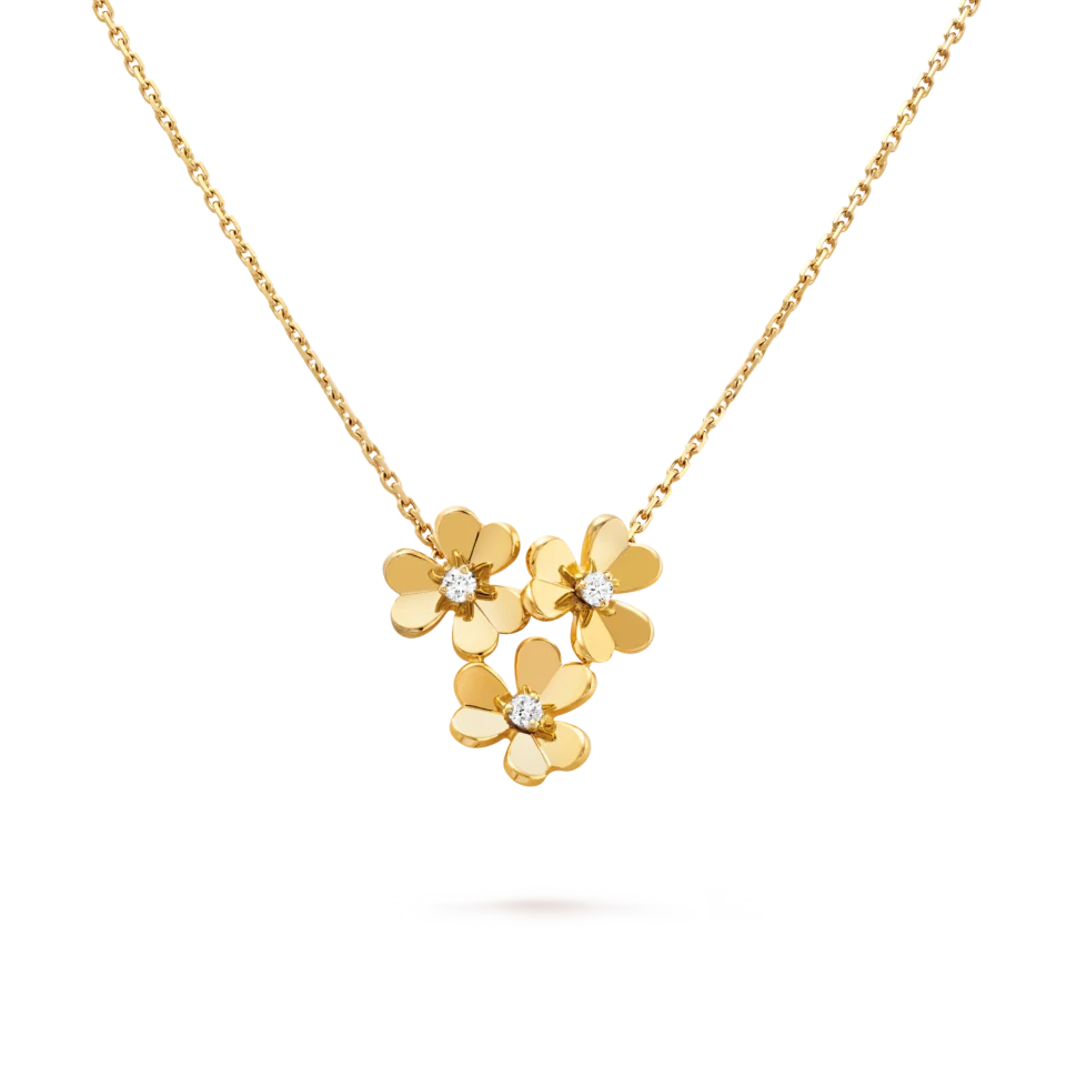 Van Cleef & Arpels Frivole pendant with 3 floral themed patterns